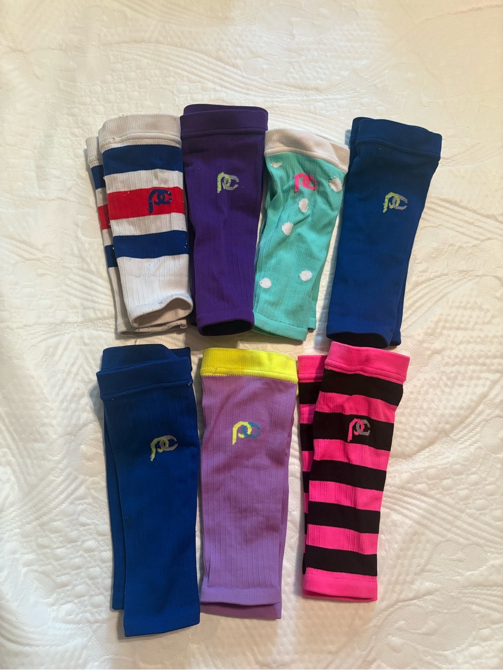PRO Compression Calf Sleeves Bundle 7 Pairs Colorful Running Compression XS